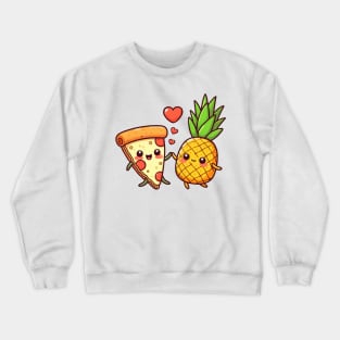 cute slice of pizza love pineapple Crewneck Sweatshirt